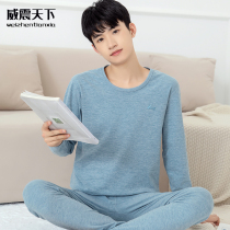 Teen Duvet No-Scratches Warm Underwear Suit High School Students Thickening Gushed Self Fever Autumn Clothes Autumn Pants Cotton Sweatshirt