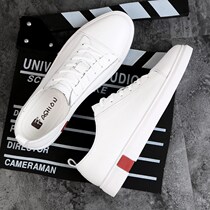 Hong Kong pop brand 2021 new leather white shoes Korean version of the wild breathable flat casual shoes low-top shoes board shoes