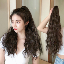 Pony-tailed wig female grab clip wool roll fake ponytail Net Red big wave medium long curly hair tail wig braid real hair