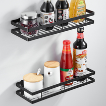 Kitchen shelf Seasoning rack punch-free wall-mounted seasoning supplies shelf Household oil salt sauce and vinegar storage rack