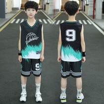 Childrens suit Summer childrens clothing Boys and girls sports basketball clothes Medium and large childrens baby quick-drying ball suit sleeveless vest