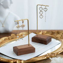 Walnut exhibition frame jewelry necklace earrings earrings photography pose shooting props background cloth ornaments jewelry