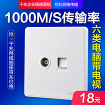 Class 6 computer TV socket Class 6 Gigabit cable with TV wall panel broadband network cable TV hole