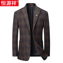 Hengyuanxiang 2020 casual suit mens Korean version woolen small suit Middle-aged mens coat Dads casual western top