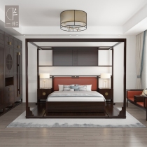 New detachable rack bed model room hotel clubhouse new Chinese wedding bed double bed eucinus full set of furniture