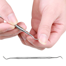 Stainless steel double head toenails nail polisher A trench cleaning tool culling out crummy nail-picking armor correction cocked nail