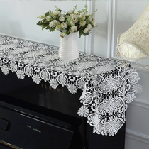 Thai embroidery simple modern white lace piano cover embroidered fabric piano cover towel European-style dustproof half cover