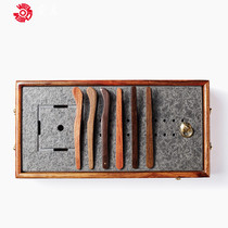 Wenchen solid wood tea clip Cup clip tweezers black sandalwood tea ceremony six gentlemen kung fu tea cup anti-hot clip