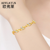 OFlaherty gold bracelet 999 pure gold 24K pure gold bracelet double thick section Tanabata Valentines Day gift to girlfriend
