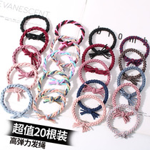 Thick Rope Woven Twist High Stretch Knotted Hair Cord Hairband Color Tie Hair Strings
