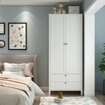American small apartment wardrobe white modern simple flat two door wardrobe economy Nordic double door wardrobe custom