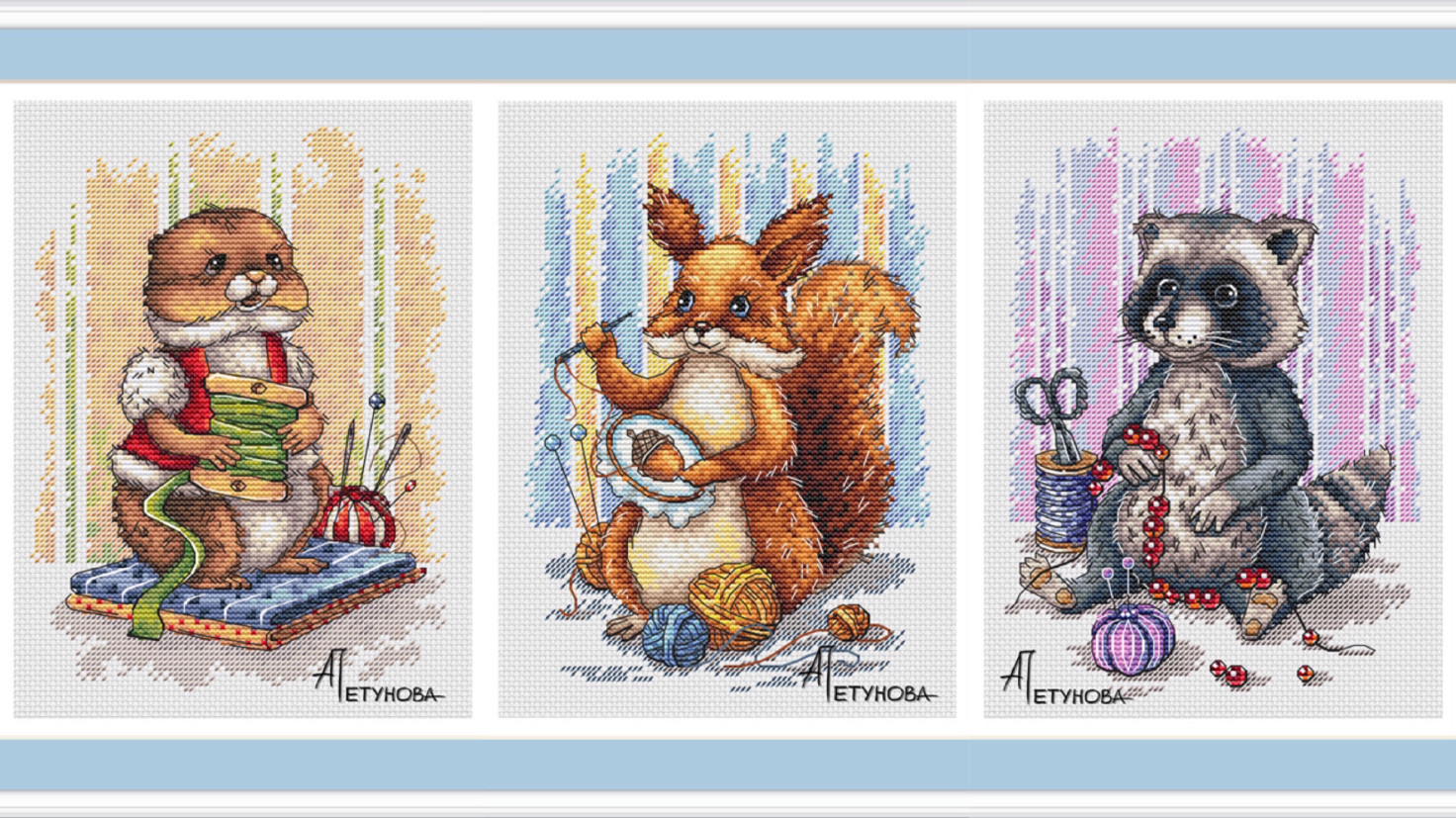 (Zhang Xiao cool) cross-stitch DMC R self-matching 14CT plastic plate no cloth set cotton cloth set handmade animals