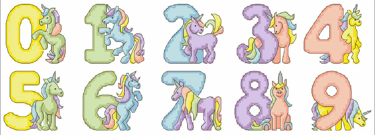 (Zhang Xiao cool) cross-stitch DMC R line from the kit plastic plate refrigerator paste rainbow unicorn number