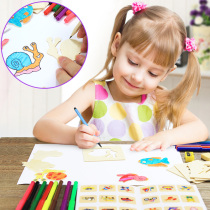 Children's drawing set beginner cartoon animal drawing mold pattern watercolor pen set baby template graffiti