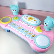 One-year-old baby electronic piano childrens toys with music microphone 2 puzzle infant little baby girl baby early education piano