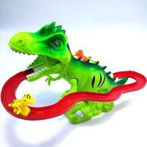 Children Dinosaur Slide Electric Train Rail Car Climbing Stair Toys 4 Track Boys Female Stairs Male 1-6 Years Old