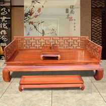 Burmese Rosewood Wanzi Chinese Luo Han bed bed bed bed solid wood mahogany Chinese antique Luohan bed three-piece set
