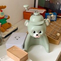  Cutlery) Customize the same bear shaved ice machine with rotating eyes Manual smoothie machine