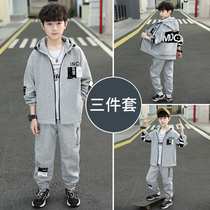 Childrens clothing boy Spring loaded with three sets of 2022 new CUHK Boy Sport Spring Festival Suit Ocean Korean version of the wave