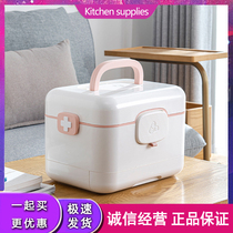 Household medicine box portable first aid box multi-layer storage box small medical box dormitory elderly intelligent medicine box