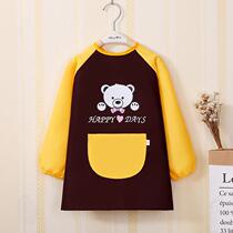 Childrens hood clothes drawing long sleeves CUHK Tong Anti-wearing clothes Kindergarten waterproof cover Apron Printed character logo