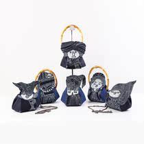 Guizhou ethnic characteristics Miao family handmade batik earthen bag shoulder shoulder bag dual-purpose Q Bag