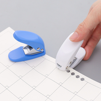 Del mini punching machine loose leaf paper DIY hand account book round hole punch student stationery office supplies