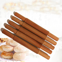 Threaded spiral rolling pin Solid wood jujube wood pattern baking roller flower stick Pancake pastry sawtooth rolling pin