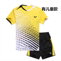 Victor Victory badminton suit suit mens and womens short-sleeved couple sports jerseys childrens training clothes