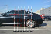 Car driver practice car inverted pile pole sign pole inverted library marker around the pile moving library logo training pole base