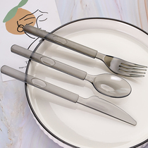 Disposable knife and fork spoon Western food steak light food dessert cake knife and fork set independent packaging fork thickened
