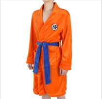 Spring and autumn winter bathrobe cartoon COS Dragon Ball Wukong bathrobe flannel men and women couples home clothes