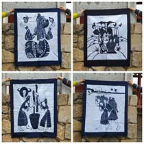 Yunnan characteristic batik painting home bar teahouse door curtain batik hanging painting minority figure cloth art hanging painting