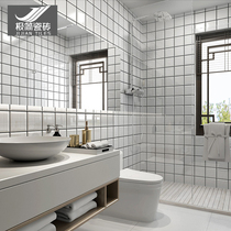 Nordic bathroom tile kitchen wall tile 300x600 small square brick black and white lattice simple white brick bread brick