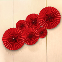 Wedding Placement Wedding House Decoration Creative Romantic China Wind Paper Fan Flower Mens Party Womens Bedroom Living Room Wedding