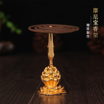 Buddhist supplies gold-plated Lotus manibao small incense holder incense clip incense insert available pan incense is convenient and practical