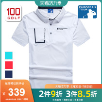EuropeanTour European Tour Golf Mens Summer Sports Polo Shirt Quick-drying Slim Short Sleeve T-shirt