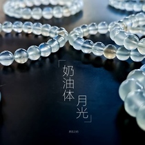 Spirit stone about natural crystal moonstone single circle blue light color light cream body bracelet hand string jewelry female gift