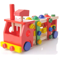 Disassembly knock ball screw nut car engineering car Childrens puzzle wooden assembly combination building block toy 2-3-6 years old