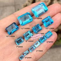Natural Topa stone bare stone quit face rectangular 4*6mm-13 * 18MM faceted Topaz Topa stone naked with Stone