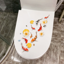 Fish 3D stereo toilet sticker self-sticking toilet bathroom with toilet lid sticker toilet decor with a waterproof sitting
