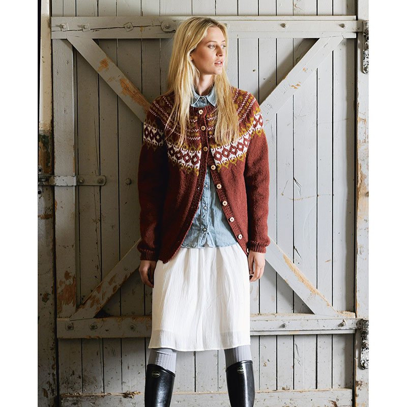 Sandnes Peer Gynt autumn leaf pick-up cardigan Imported wool diy material pack XS-M code