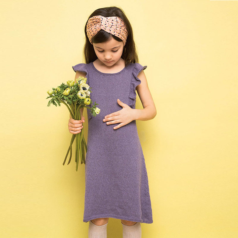 SANDNES GARN TYNN LINE Childrens Lotus Edge Dress 2-year-old material Chinese with illustration