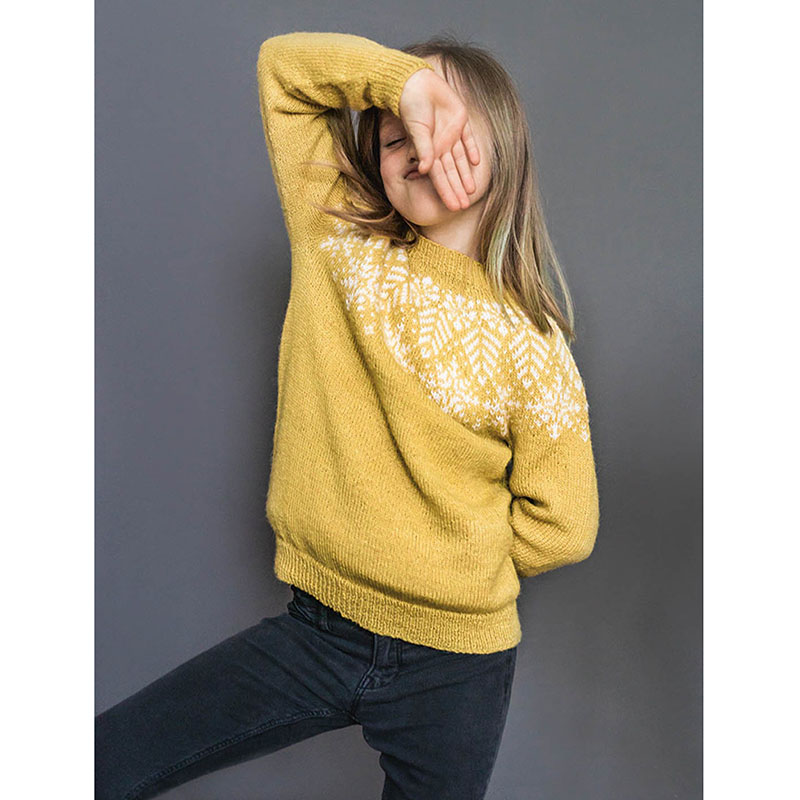 SANDNES MINI ALPAKKA Childrens Snowflake Sweater Material Pack Handmade DIY Attached Tutorial