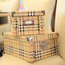 Classic plaid storage box Paper storage box Clothing storage box Storage box Book storage Desktop storage