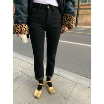 Lost paddy jeans female black high - waist jeans design sensitive small pants