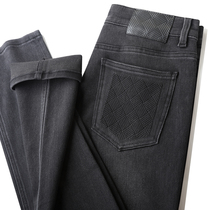 Heavy 2021 imported Turkish denim super soft stretch gray slim straight high-end jeans men in autumn and winter