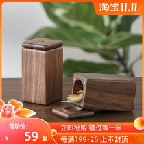 Solid Wood toothpick box home personality creative high-end light luxury toothpick cans Living Room restaurant simple wooden toothpick tube