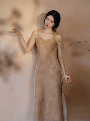 taobao agent Genuine design retro dress, Chinese style, trend of season, lifting effect, mid length