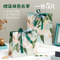 Oil Painting Wind Companion Gift bag Fancy Birthday Gift Bag Mothers Day Gift Bag Custom Logo butterfly knot paper bag